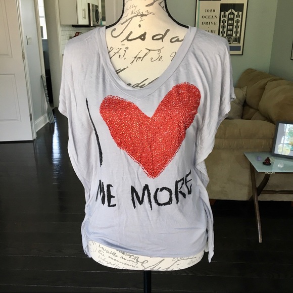 Anthropologie Tops - Awesome “I ❤️ Me More” Ruffle Tee
